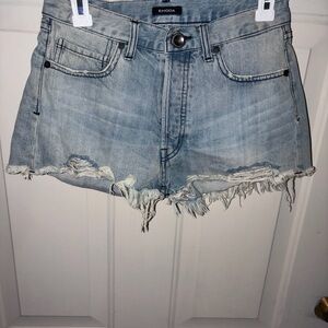 Moda Light Wash Distressed Denim Cutoff Shorts